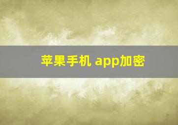 苹果手机 app加密